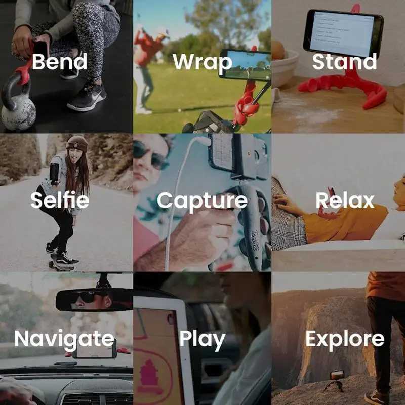 reative Octopus Phone Holder ible Rubber Tentacle Camera SLR Stand Bendable Suction Cup Mount Holder ForTik Tok Live C251210