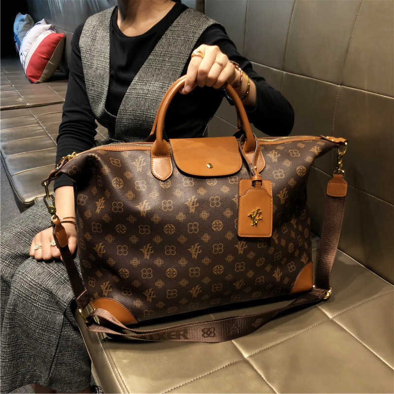 Stylish Large Capacity Women's Tote Bag Retro Print Crossbody Shoulder Travel Totes