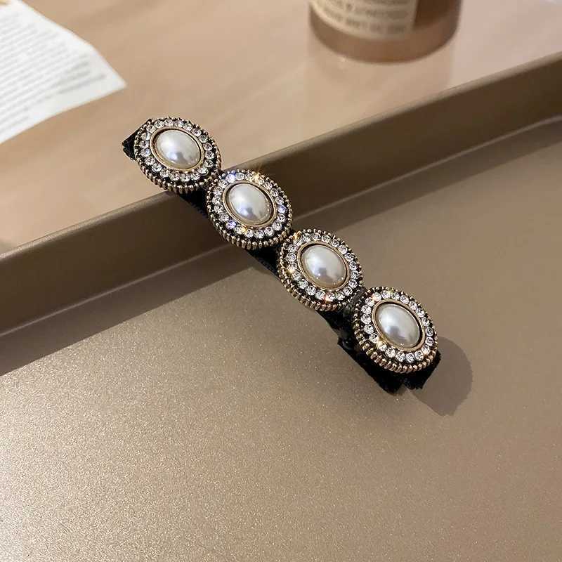 Baroque Diamond Rhinestone Pearl Barrettes For Wen Boutique Korea Fashion Palace Style Crown Long Hair Clips Vintage Hairpins Y251210
