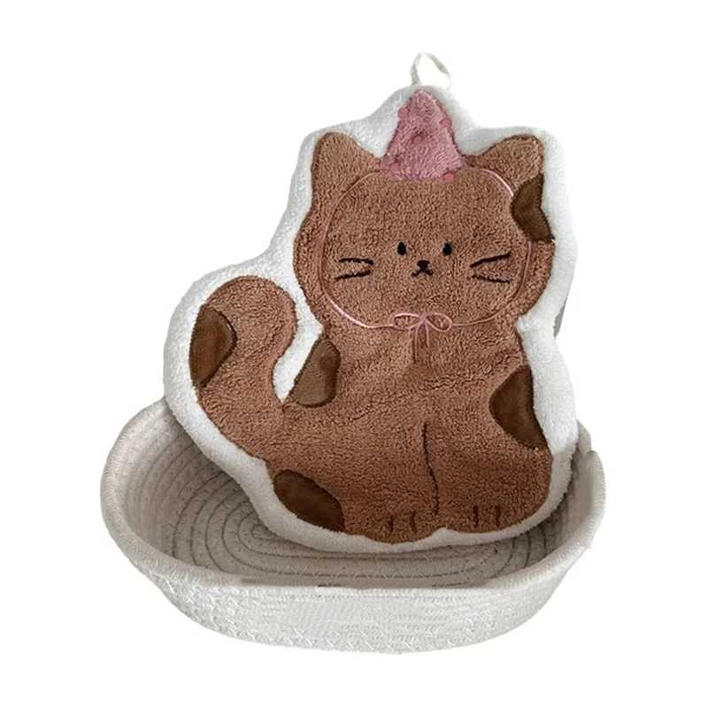 1Pc Cartoon Creative Hand Towel - Double-Layer Thick Quick Drying Simple Pattern Multi-functional for Bathroom Kitchen Travel C251210