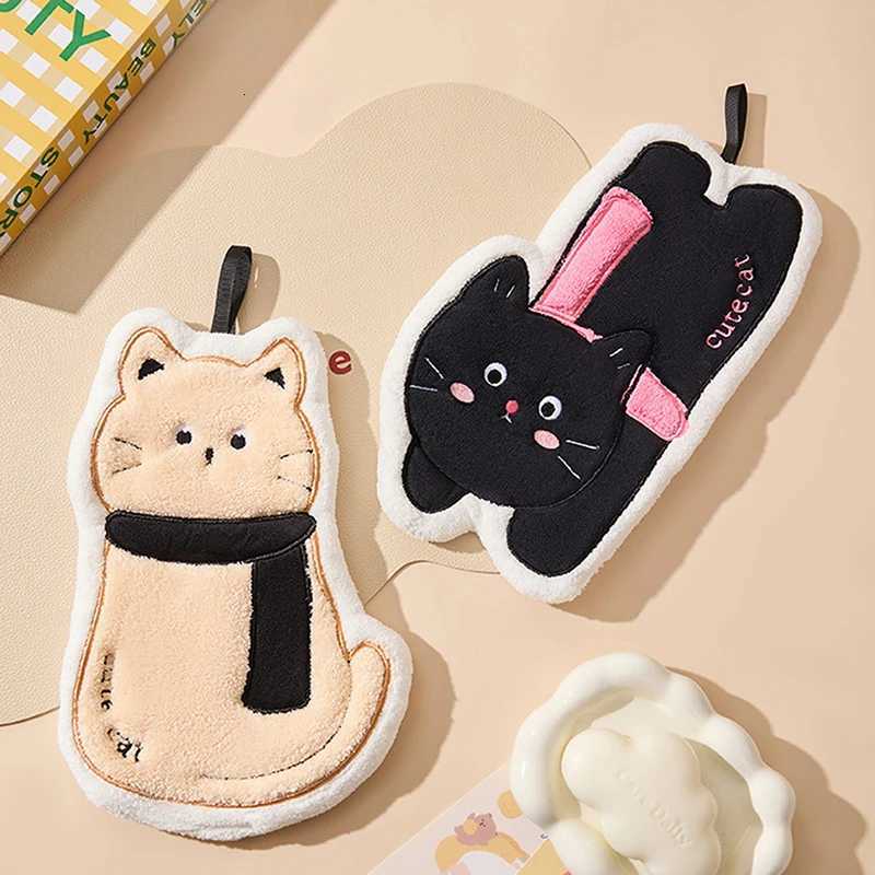Cat Hand Towel Cute Embroidery Cartoon Hand Towel Hairless Strong Absorbent Kitchen Absorbent Cotton Towel Rag Towel C251210