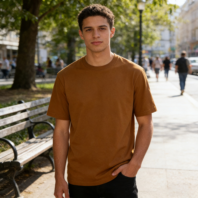 Unisex Oversized Crew Neck T-Shirt Short Sleeve Loose Fit Casual Basic Tee for Daily & Street Style -CF00186