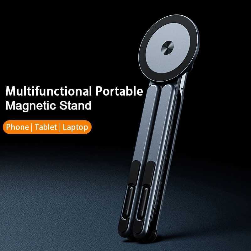 Mtifunctional Magnetic Phone Holder Handheld Selfle Stick Foldable Tripod Portable Desk Stand for iPhone ipad Tablet Laptop C251210