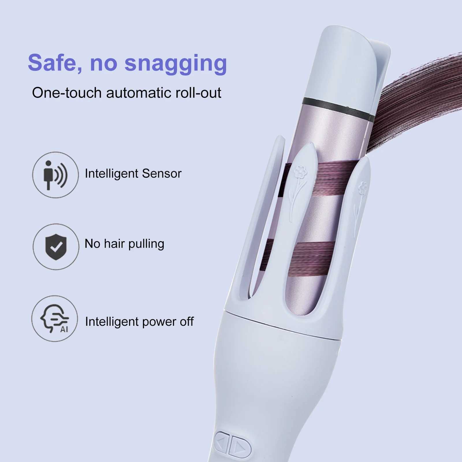 2 in 1 Flat Iron Hair Straightener Automatic Hair Curler Rotating Electric Curling Iron 3 Temperature Adjustable Curling WandT251210