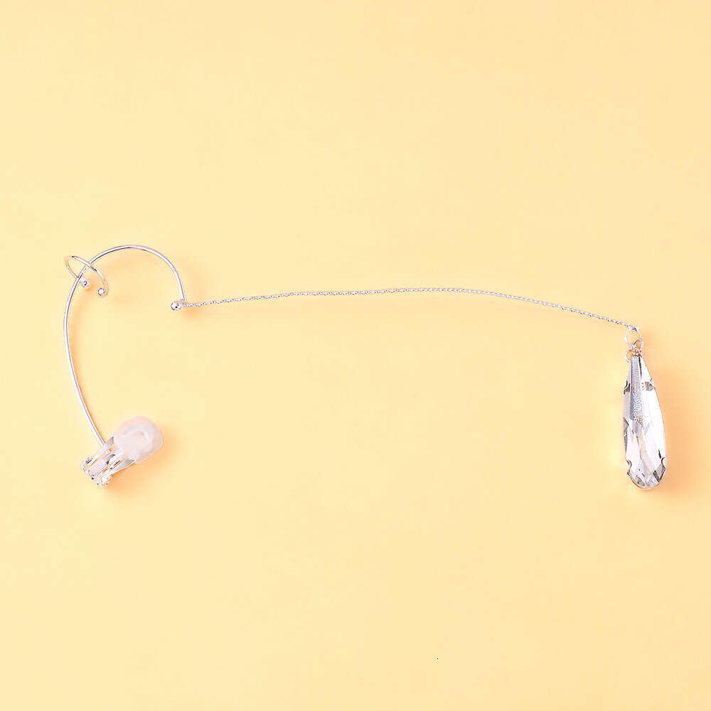 New Water Drop Hooks for Women Simple Personality Niche Design Rhinestone Hanging High-End Feel Ear Jewelry Earrings