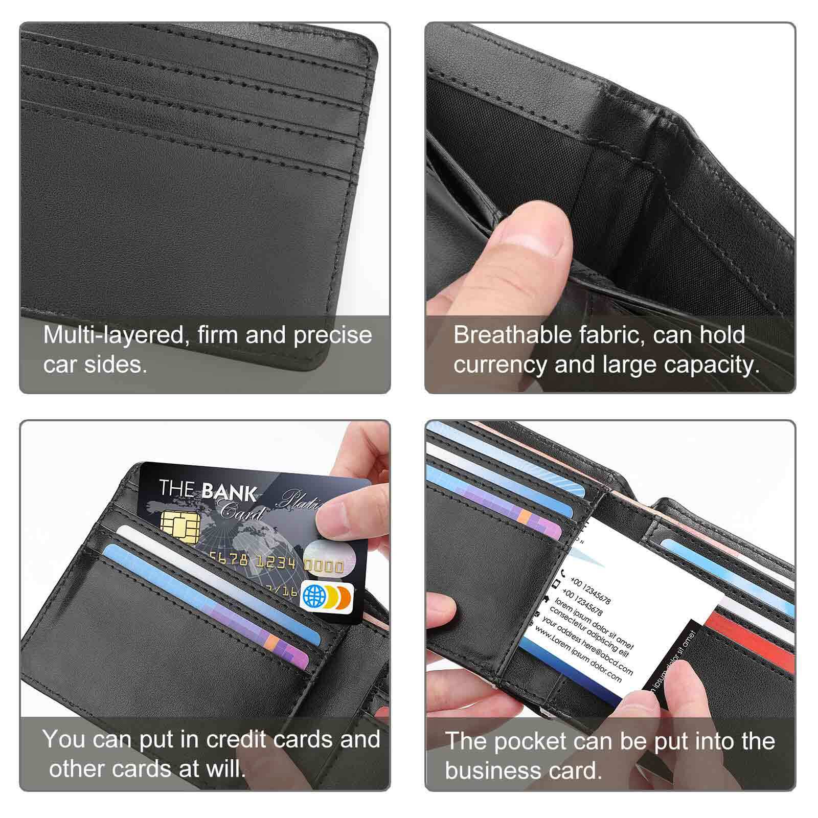 Custom Designer H Top Grain Leather Wallet Luxury Horse Pattern for Men Extra Capacity Bifold Wallet Ultra Strong Stitching Slim Billfold with 7 Card 