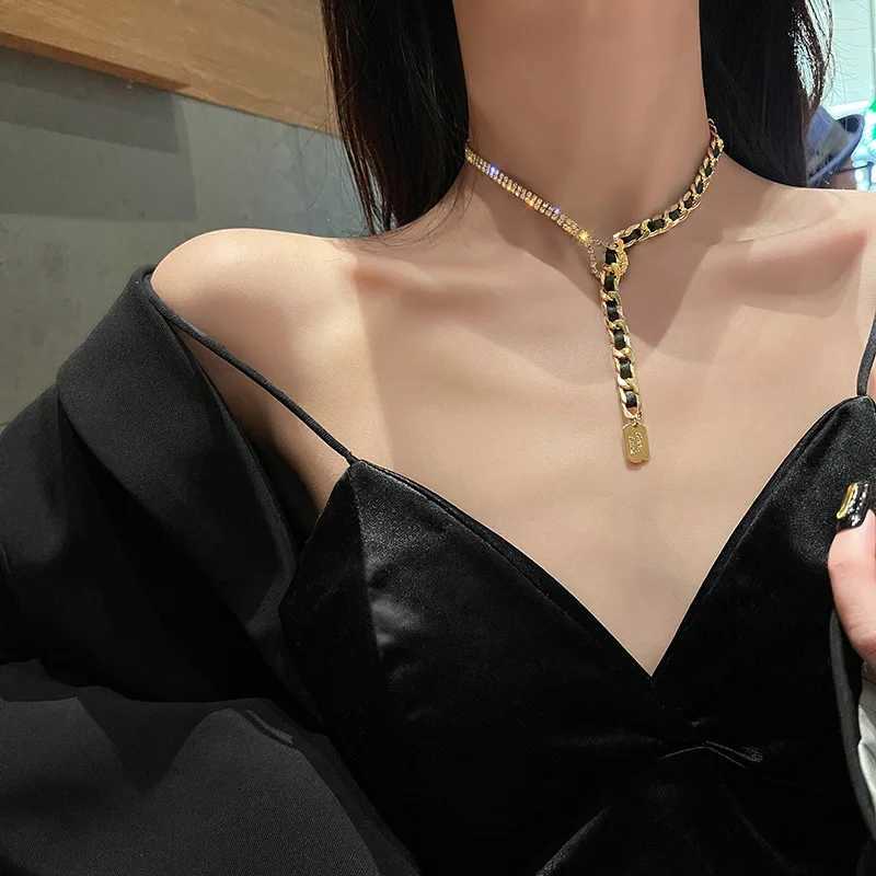 luxury necklace big brand Korean necklace new wens neck chain with rhinestone splicing collaone chain jewelry accories Y251210