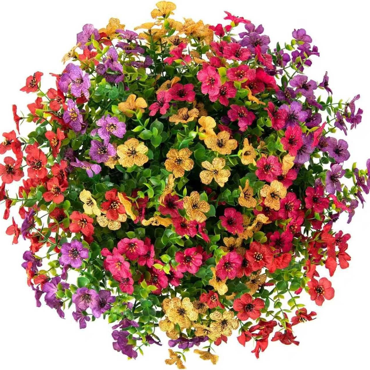 Four morning glory hanging decorations, paired with woven morning light and eucalyptus leaves, suitable for office and garden decoration, Thanksgiving