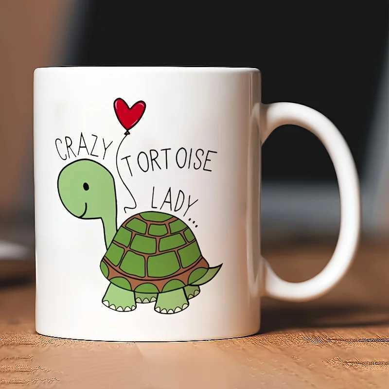 1 Crazy Turtle Lady Mug - Fun reusable coffee mug with a playful turtle design dishwasher safe and insulated for hot drinks C251210