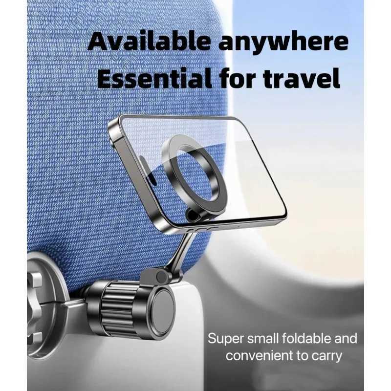 Adjustable Mti-function Rotate Magnetic Phone Clip Holder Airplane Travel Essentials Travel Portable Mobile Phone Stand For iP C251210