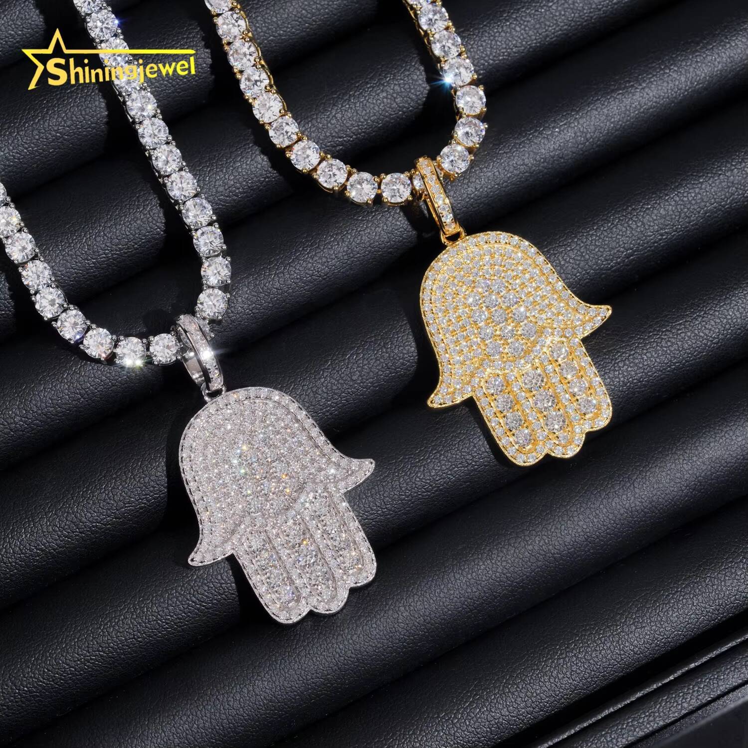 Ready to Ship Sterling Sliver 925 Gold Plated Pass Diamonds Test Moissanite Hip Hop Iced Out Pendant