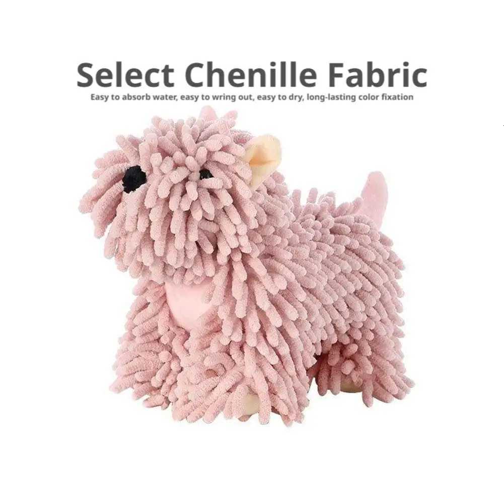 Cartoon Animal Hand Towel Cute Hanging Puppy Chenille Fabric Quick Drying Soft Skin Friendly Home Bathroom Decor Reusable Tools C251210