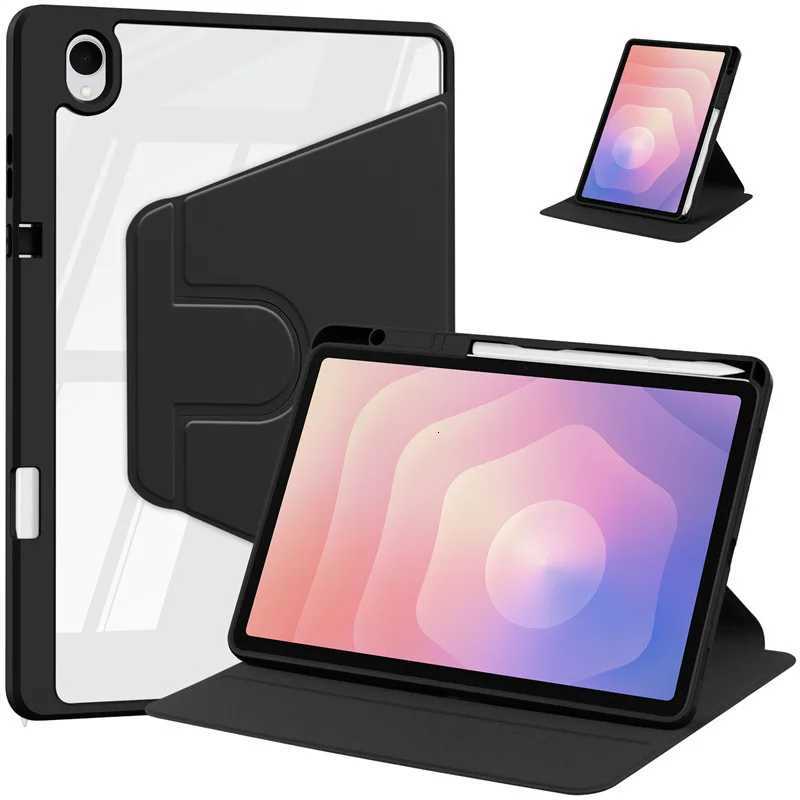 For Galaxy Tab S11 Case 2025 11-inchSM-X730/SM-X736 Acrylic Back Cover 360 Rotating Stand Anti-fall Tablet Case H251210