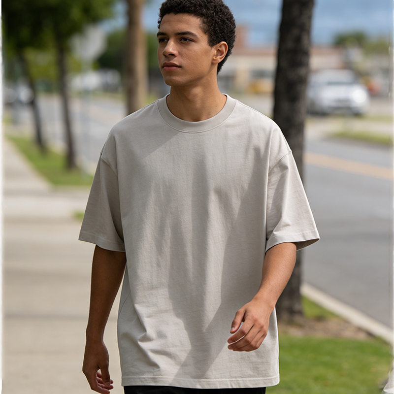 Unisex Oversized Navy Crew Neck T-Shirt Short Sleeve Loose Fit Casual Basic Tee for Daily & Streetwear CF21211