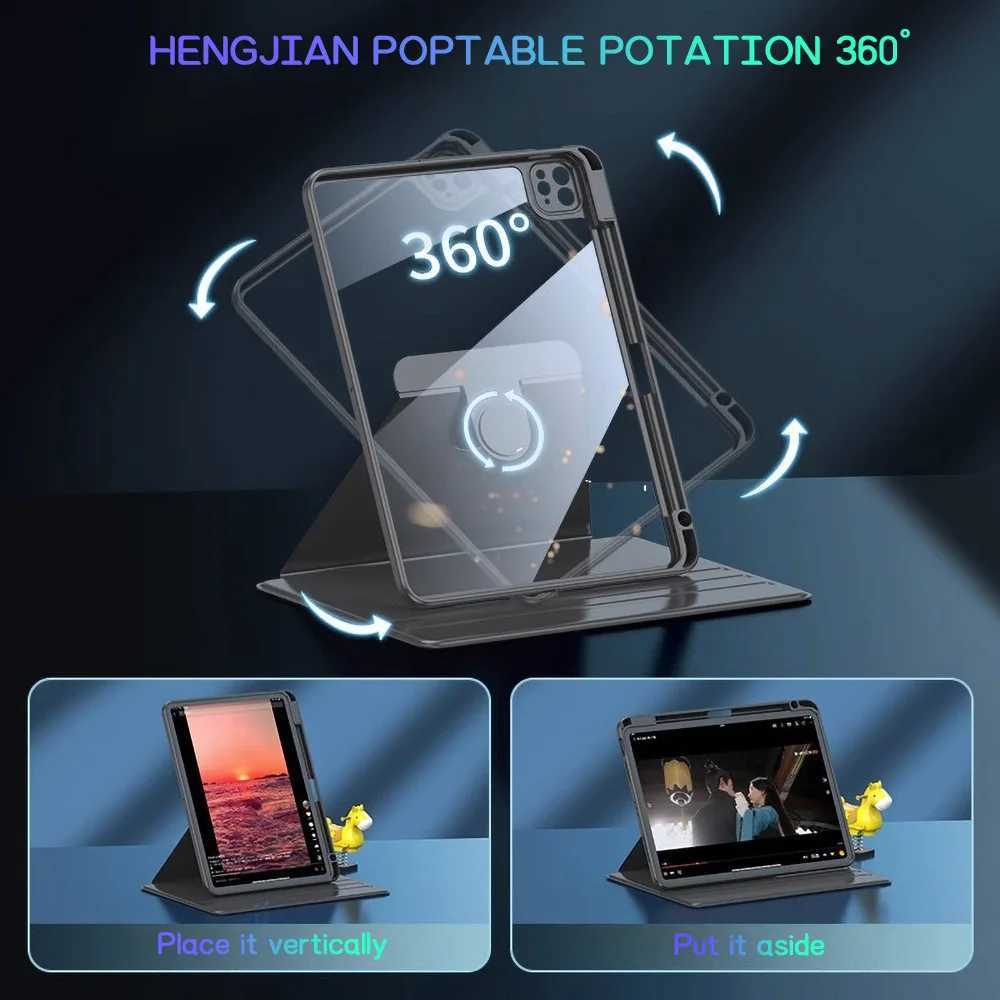 360 Rotating Protective Case for IPad 11th Generation Tablet Case IPad Pro 11 129 A16 10th 9th 7th 8th 11 10 9 Air 13 Cover H251210