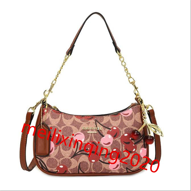 Designer Love Bag Women Classic Cherry Shoulder Bags Cute Heart Stripe Crossbody Purse Woman Handbag Wallets ss1