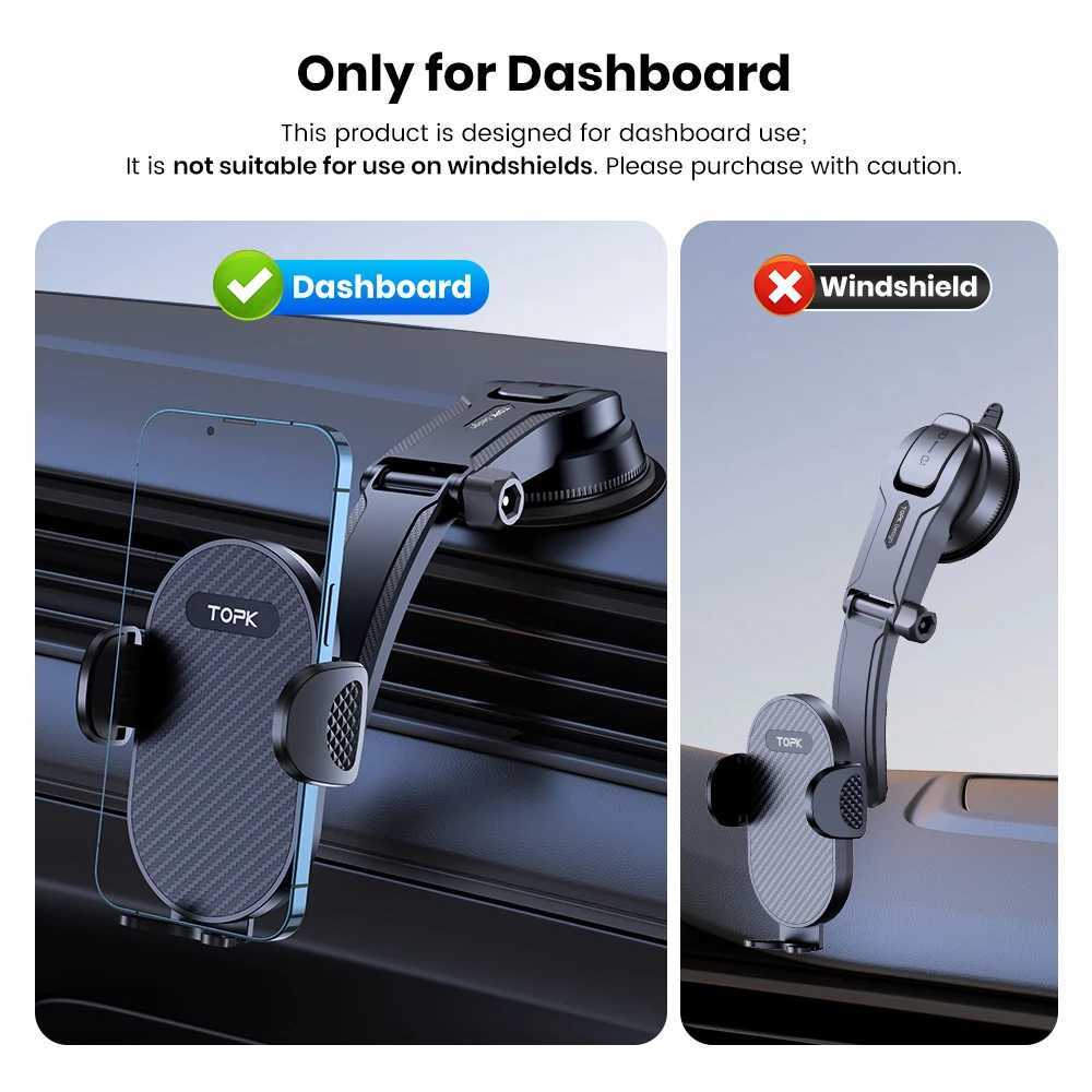 TOPK Universal Car Phone Holder Mount for Dashboard Strong Suction High Stability Adjustable Stand for All Phones C251210