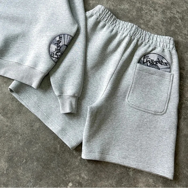 Summer Y2K American Casual Hip Hop High Street Pants Creative Pocket CD Pattern Cartoon Embroidery Fashion Loose Straight Shorts 251205