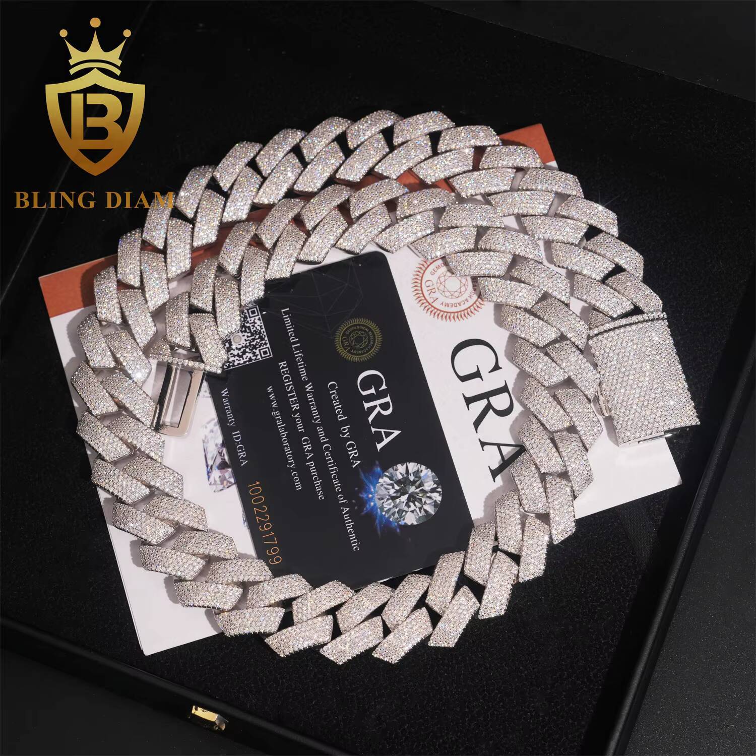 High Quality 20mm Hip Hop Jewelry Cuban Llink Chain 925 Silver Moissanite Diamond Cuban Link Bracelet Pass Diamond Tester
