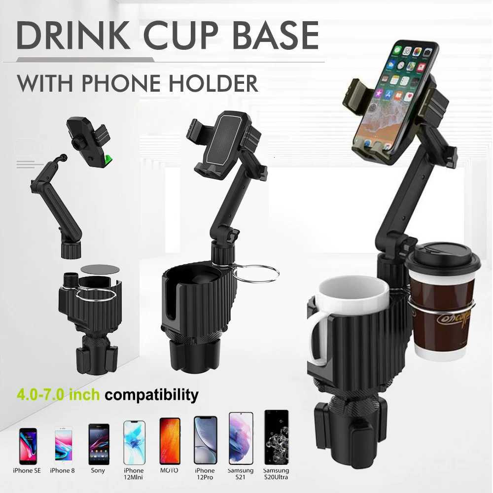 Universal Mtifunction Car Cup Holder 360 Degree Adjustable Cellphone Mount Stand for Mobile Phone GPS Clip Cradle Accessories C251210