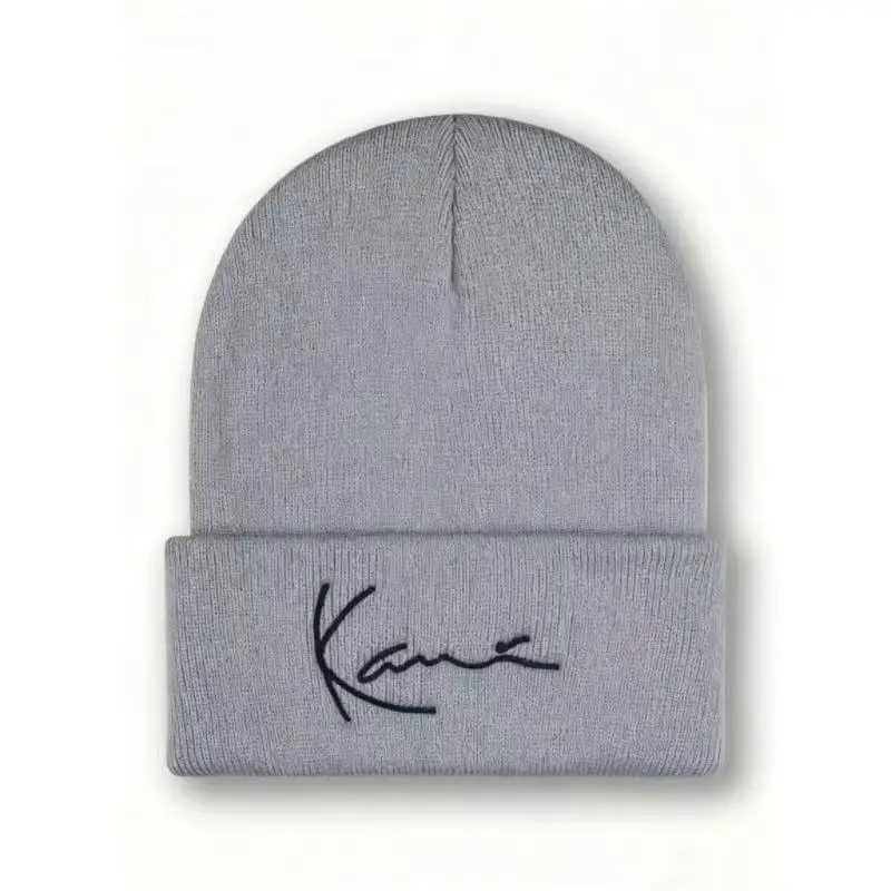 Luxury Karl Kani Retro Letter Embroidered Knitted Hat for Men and Women Acrylic Double Layer Autumn/Winter Warmth Hooded Knitted Hat Y251209