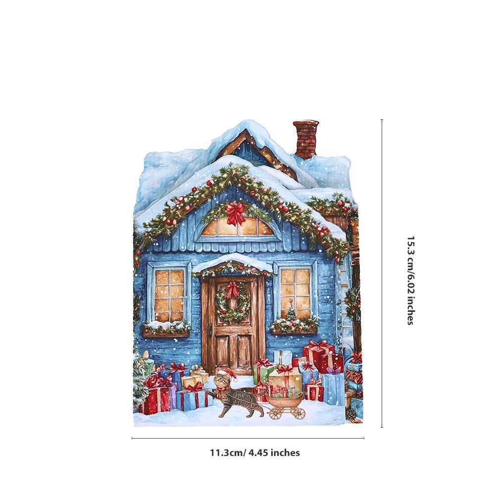 Christmas 3D Up Cards Xmas Tree/Santa/Snowman Theme Creative Holiday Gift Party Favors Decorations He Desk Ornaments H251210