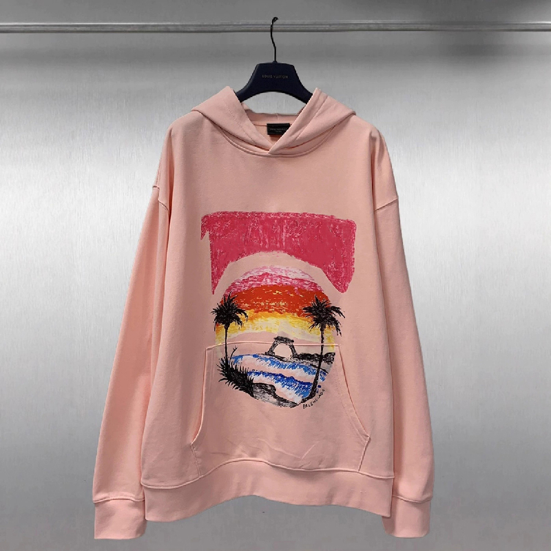 Brand letter fuzzy printing Pure Cotton Limited Love Print Loose long Sleeve Women's Hoodies Couples Sweatshirts