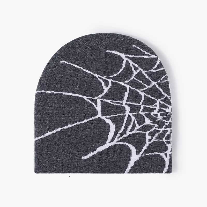 Luxury Unisex Spider Web Hip Hop Knit Beanie Mens Y2K Stretch Warm Hat Womens Fashion Cap Out Door Sun Protection Y251209