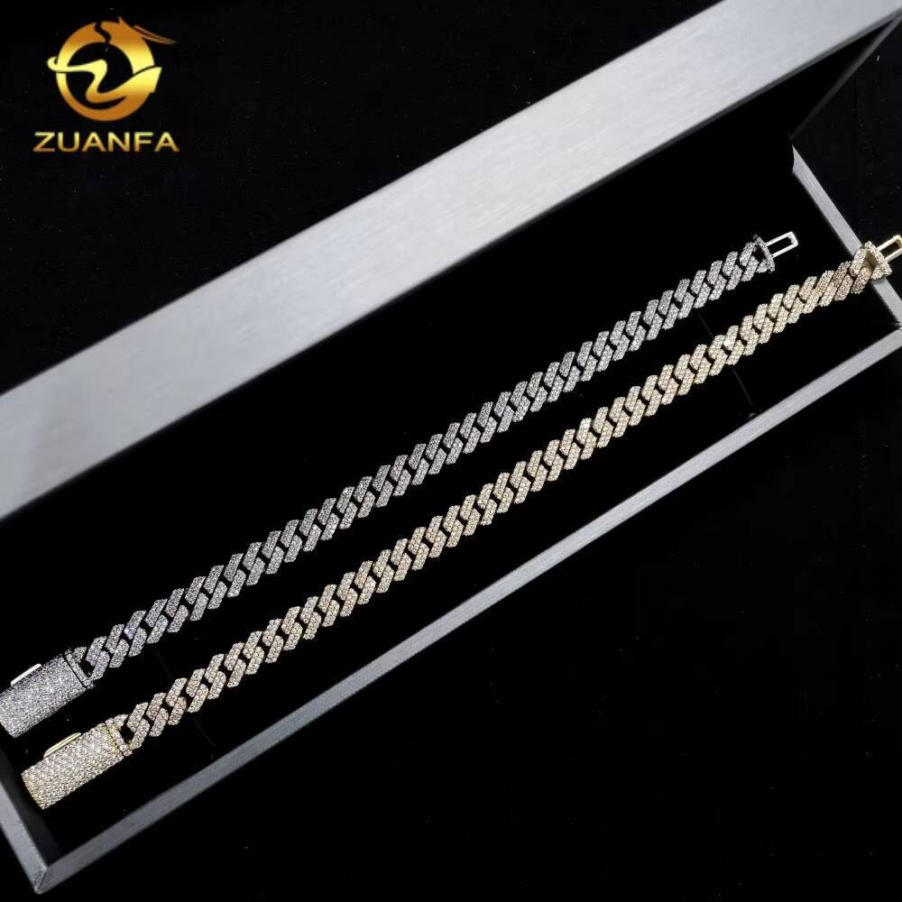 Drop Shipping RTS Pass Diamond Tester Solid 925 Silver 8MM Iced Out Hip Hop Jewelry VVS Moissanite Cuban Link Bracelet for Men