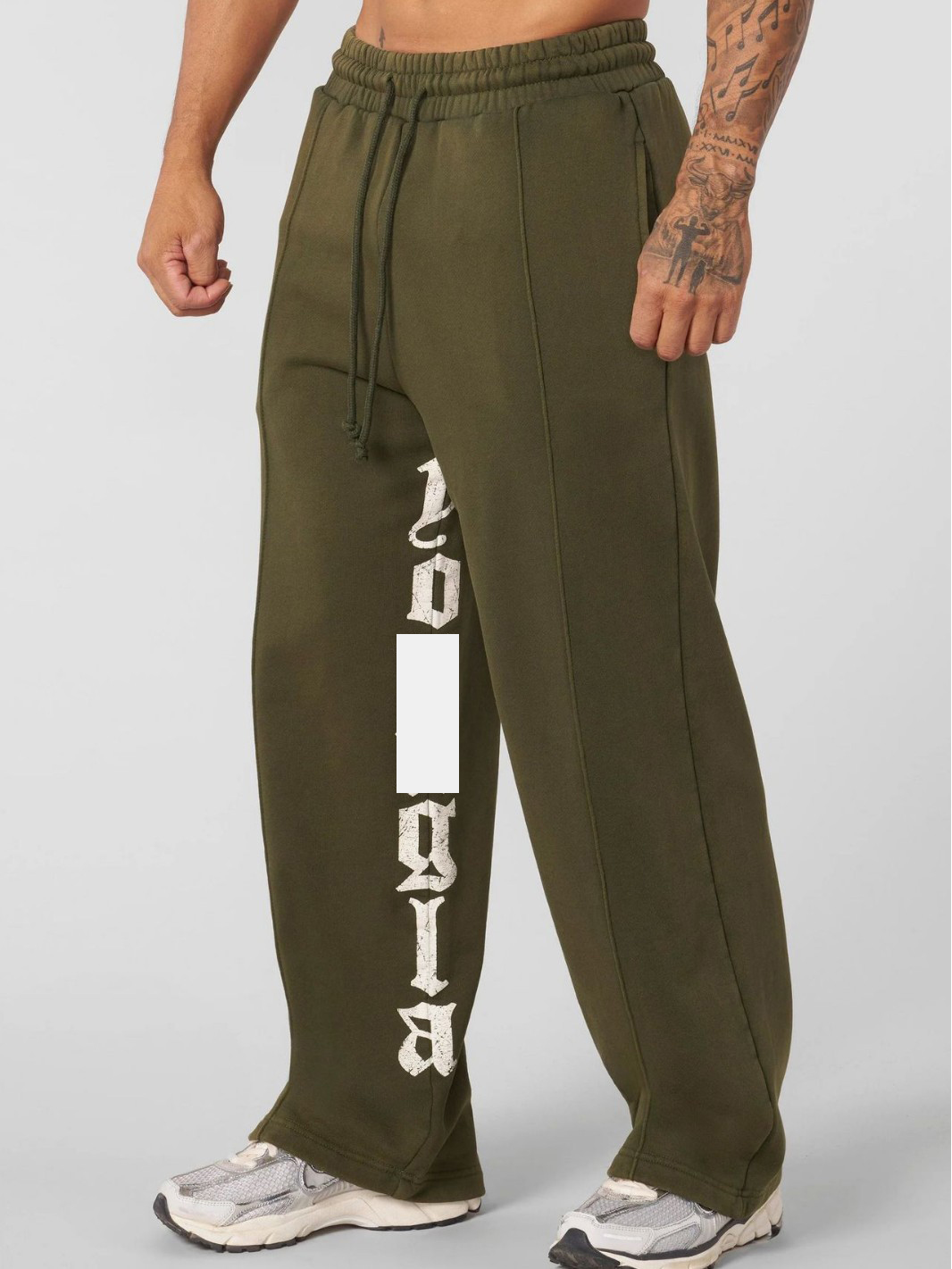 YOUNG Men's Designer Pants Athletic Casual Trousers Loose Fit Printed Joggers for GymRunning Streetwear Cotton