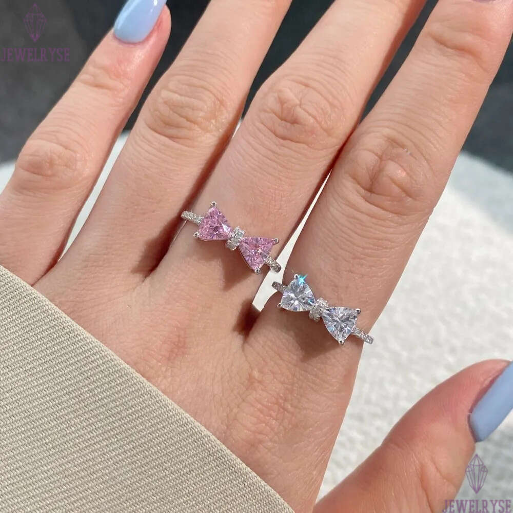 S925 sterling silver bowknot designer ring for women girls lovely bow knot luxury cz zircon stone charms elegant rings jewelry