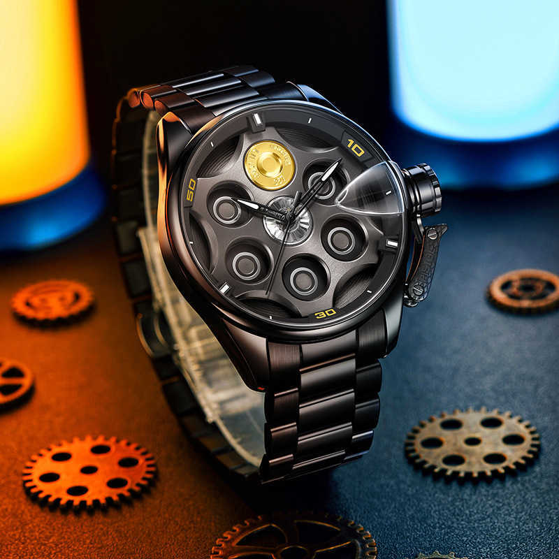 SVJ new product - One-stop wholesale men's high-end quartz watch with bullet-shaped bezel and three-dimensional hollow design. Z201210