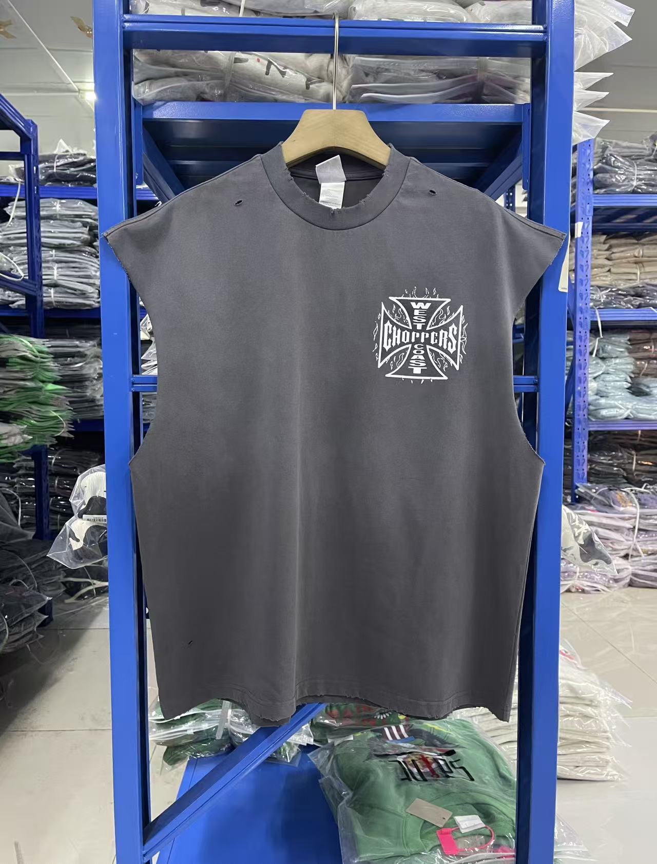 Sleeveless T shirt Wash Black Men T shirts tees QC Pics 2026ss