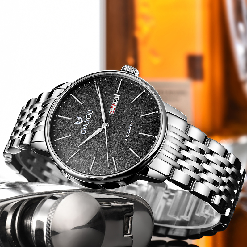 Men's Stainless Steel Waterproof Quartz Watch,Luxury Analog/Digital Dual Display Sports Watch,Casual Business Dress Watch