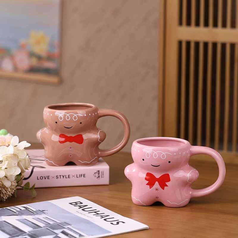 Christmas Mug With Cute Gingerbread Man Design Ceramic Coffee Cup Couples Cup Holiday And Birthday Gift C251210