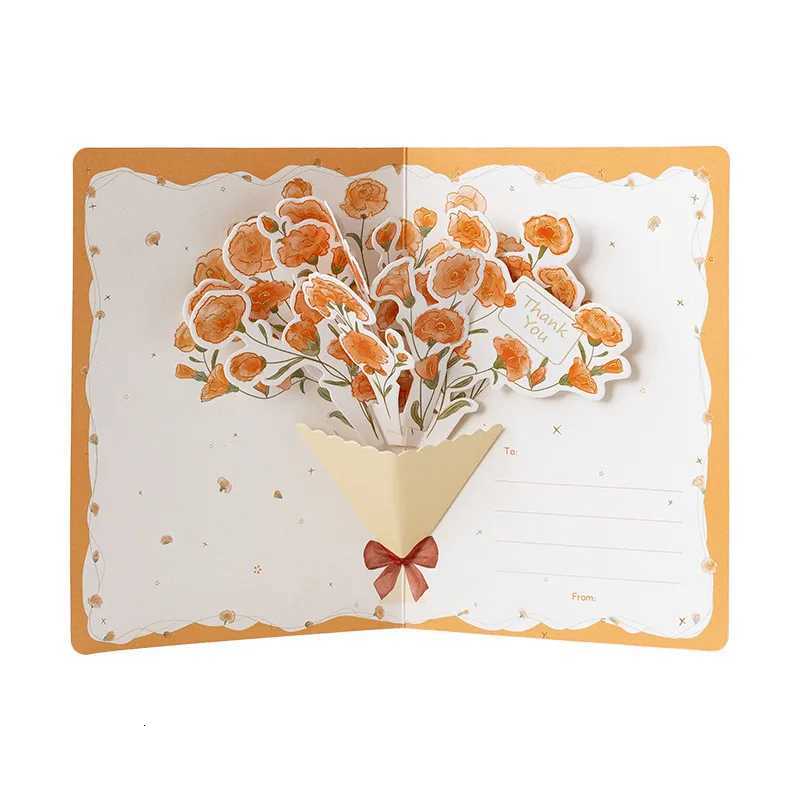 3D -up Style Creative Minimalist Greeting Card Flower Blessing Card Happy Birthday Party Invitation Letter Gift H251210