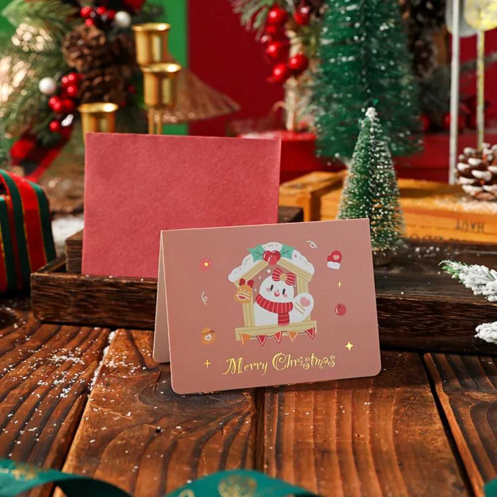 10set 115 x 170mm Christmas Greeting Cards For Invitation Merry Christmas Gift Card with Envelopes H251210