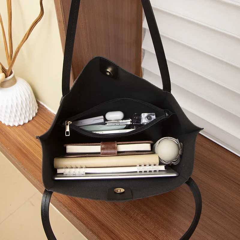 Tote Bags Simple and large-capacity fi shoder wens bag solid color minimalist style fi tote bag travel light and Y251209