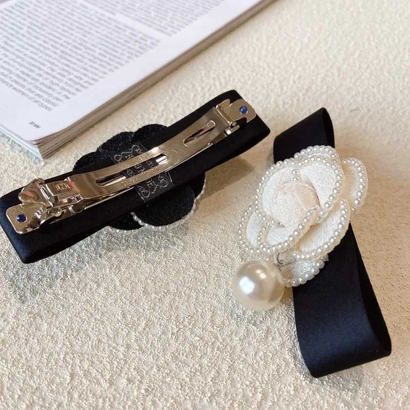 Classic lia wer Pearl Hairpins Hair Clip Bow for Wen Spring Clip Ponytail Houndstooth Heaear Korean Hair Accories Y251210