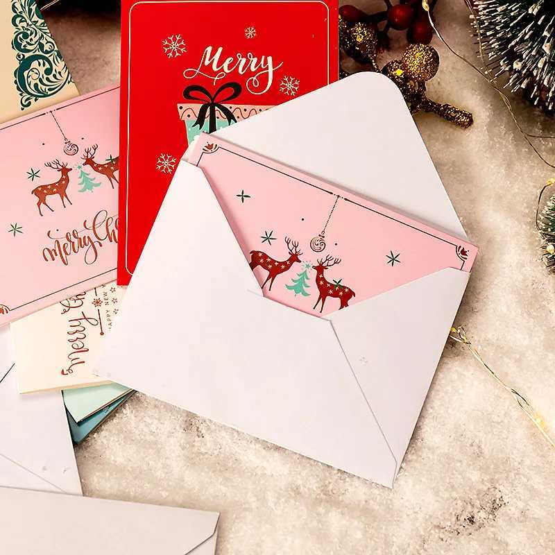 10pca Christmas Greeting CardChristmas Gift Box Thank-You Card Message Card Business Festival Thank You Blessing Postcard H251210
