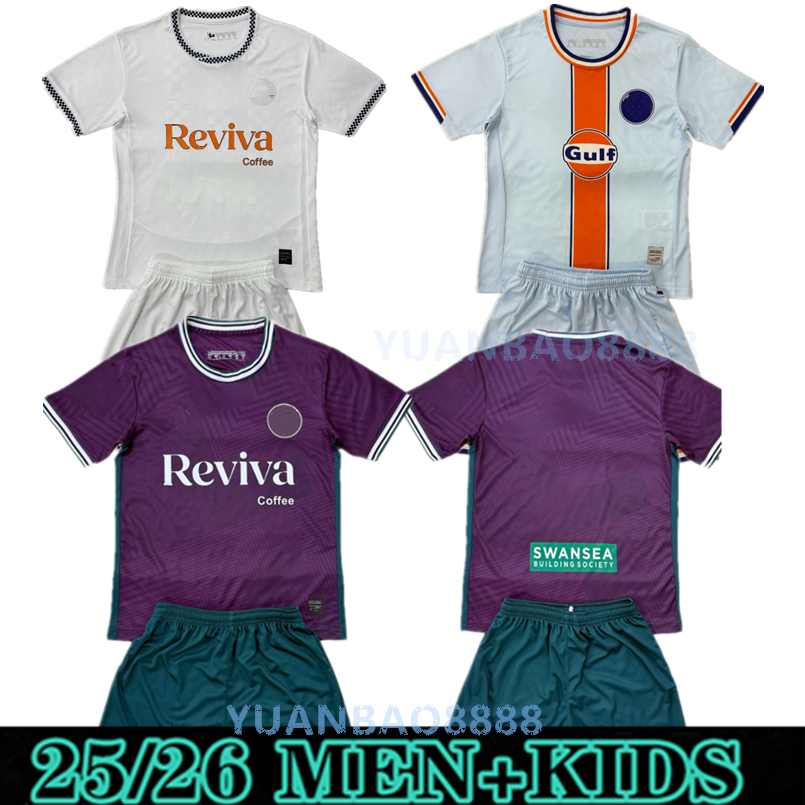 25 26 Swansea Soccer Jerseys GRIMES GINNELLY TYMON COOPER CABANGO CULLEN RONALD EOM VIPOIK 2025 2026 Swansea football shirt fans men kids kits sets