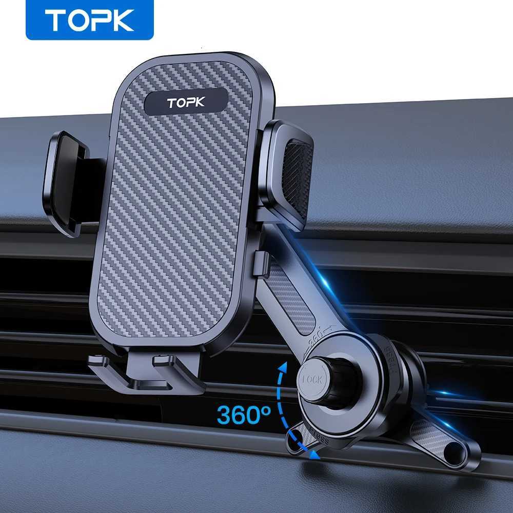 TOPK Car Phone Holder Mount - 3-Point port Design with Fl 360 Rotation Extendable Cpatible with All Smartphones C251210