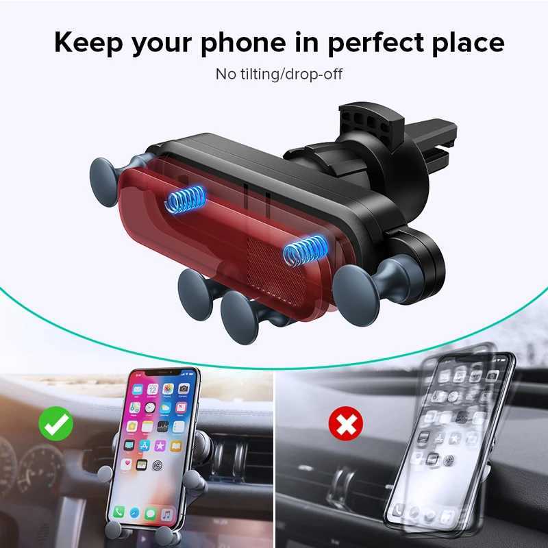 Gravity Car Phone Holder Air Vent Mount Cell Phone Holder in Car Mobile port For iPhone 13 12 Universal GPS Stand C251210