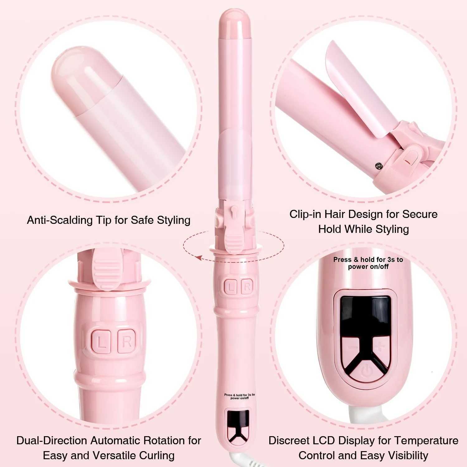 11-inch Automatic Rotating Curling Iron - LED Display Fast Heating Suitable for Long Hair Perfect Holiday Gift Hair StylingT251210