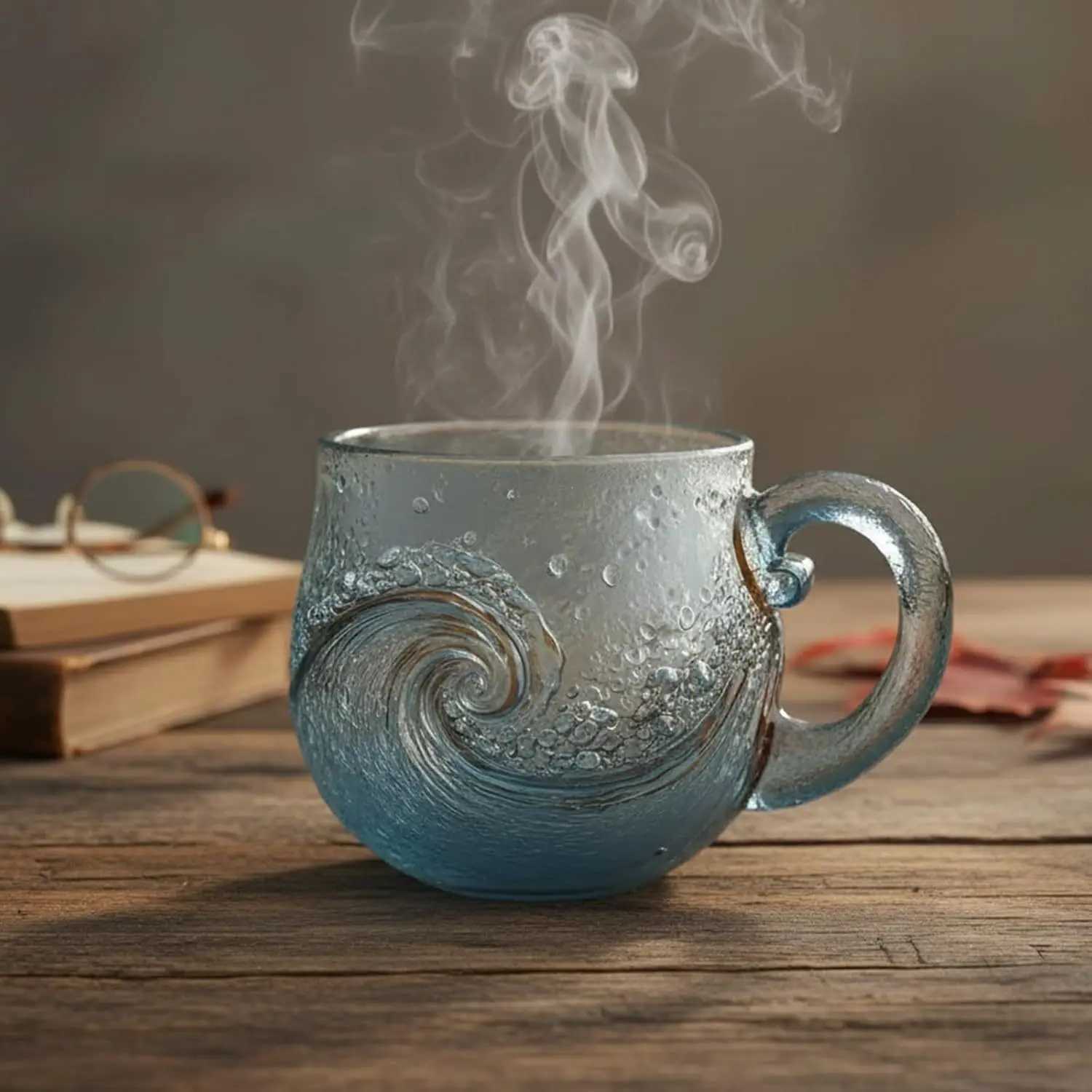 Wave Glass 12oz Wave Glass Unique Textured Beach Lovers Themed Mug C251210