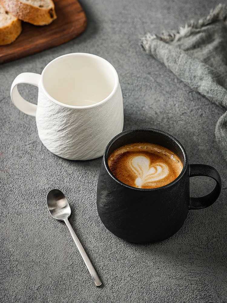 550ml Minimst Style Ceramic Frosted Mug Male Coffee Milk Cup Large Capacity Drinking Cup Household Couple Water Tea CupMug C251210