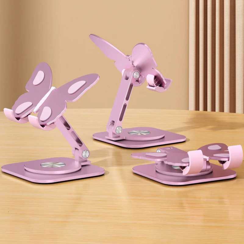 Aluminum Alloy -Shaped Phone Holders Foldable 360360 Rotating Design Adjustable DesktopTablet Stand for He or Off C251210
