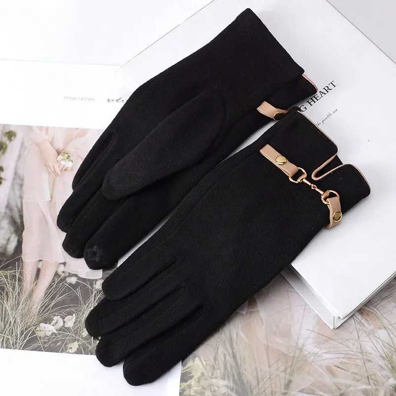 Fashion La G Mittens Wen Winter Vintage Touch Screen Driving Keep Warm Windproof Dropshi New Grace mitaine femme Y251210