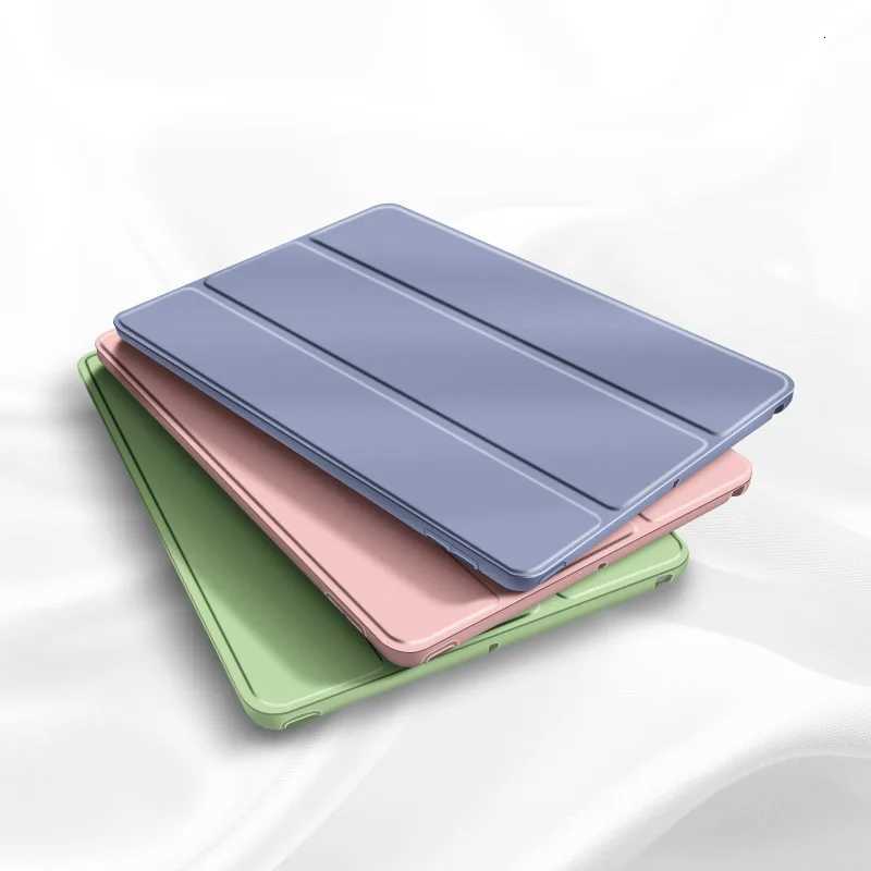 For iPad Air Pro MINI Case 3 4 5 6 7 8 9 10th Generation 3-fold Leather Tablet Sle Liquid Silicon Soft St1 129 13 Cover H251210