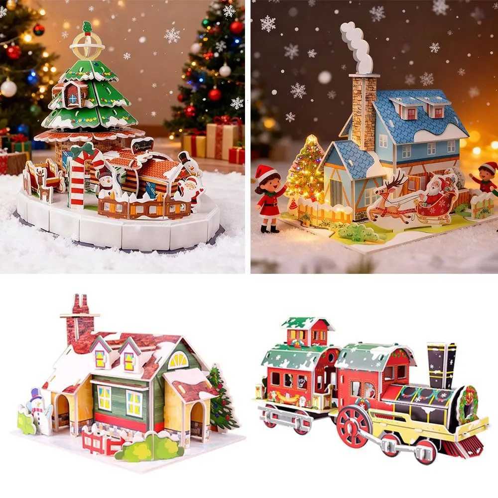 Creative Manual Assembly Christmas 3D Paper Model House Education Toys Handmade Educational Christmas Gift H251210